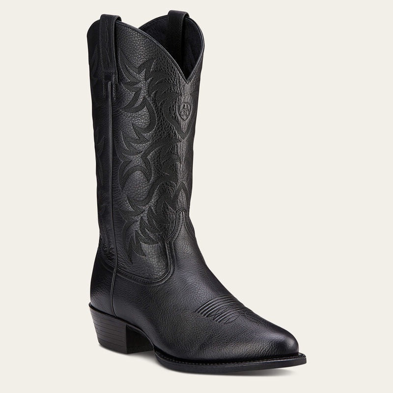 Heritage R Toe Western Boot Black