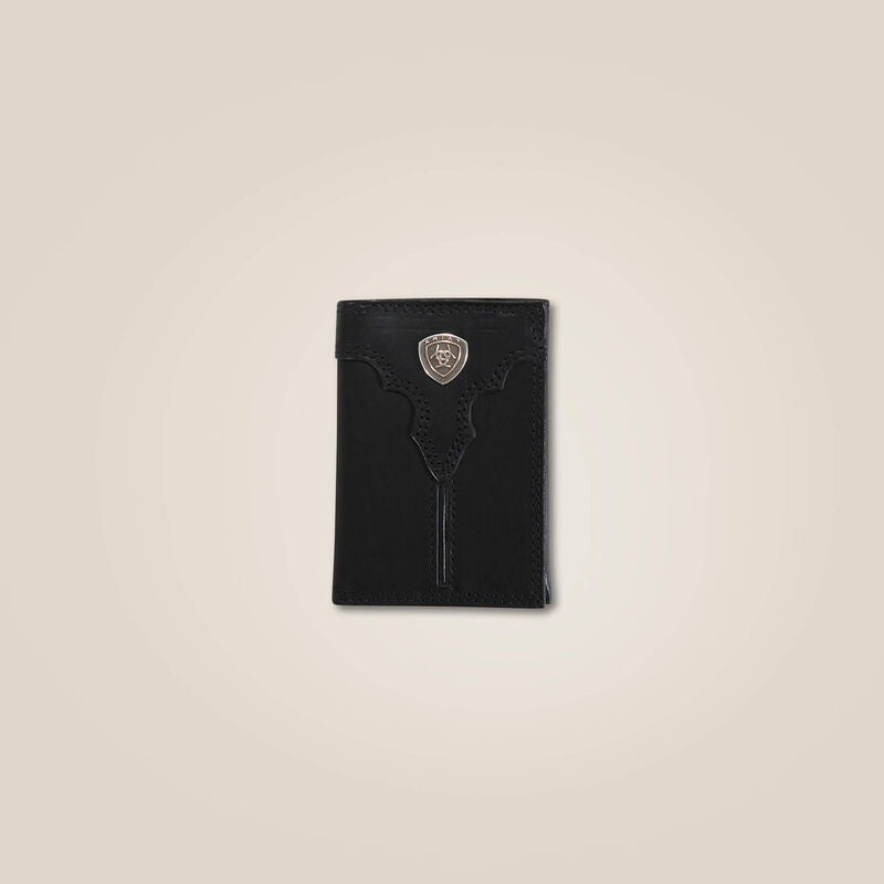 *Black Tri Fold Wallet With Logo