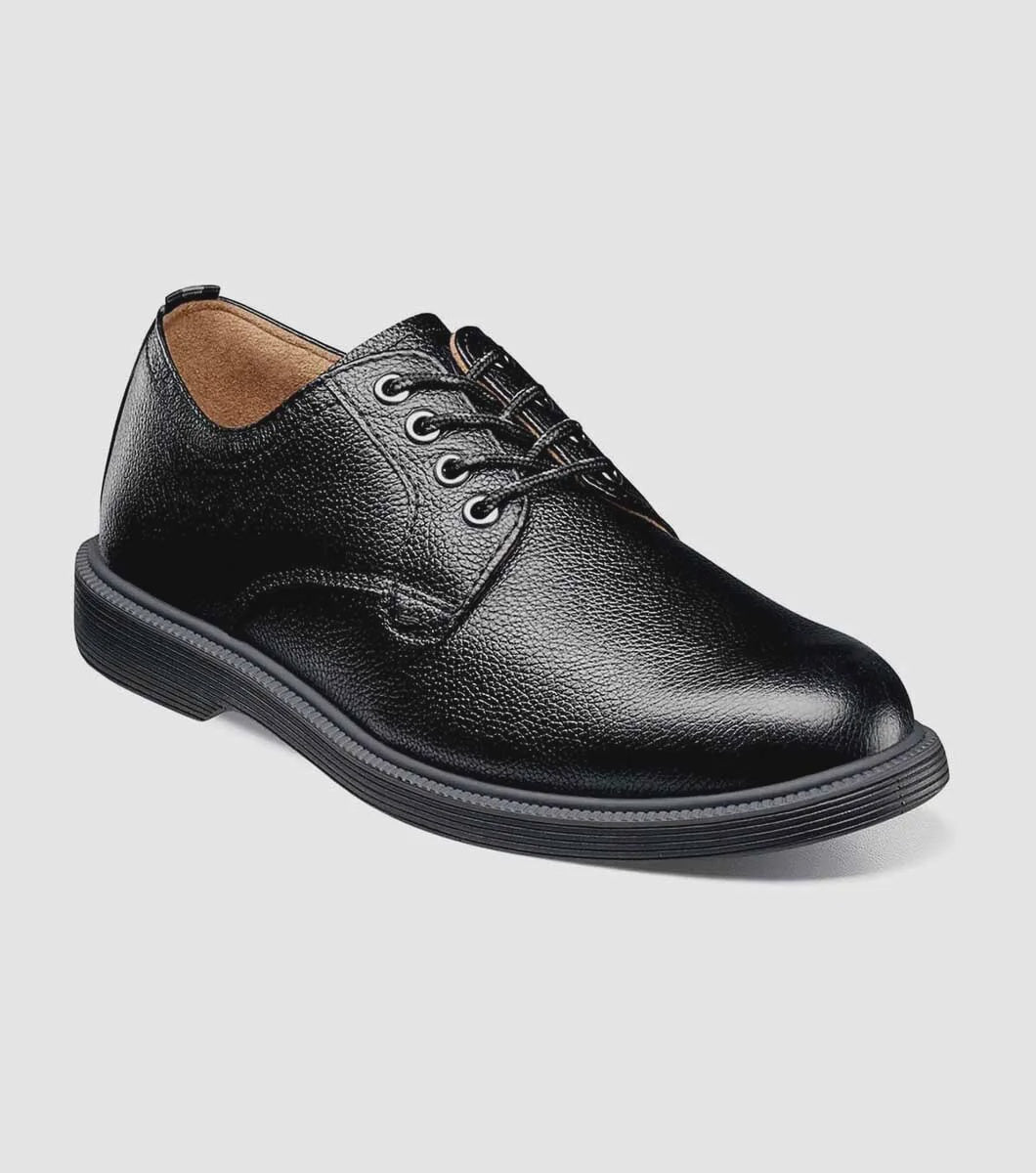 Florsheim Supacush Jr. Plain Toe Oxford in Black Tumble