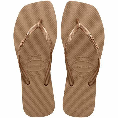 Women's Havaianas Slim Square Logo Metallic