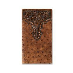 Mens Wallet Rodeo Leather Ostrich Floral