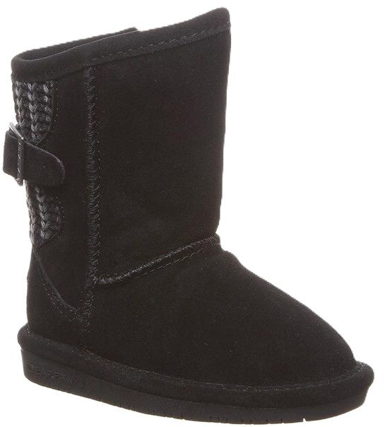 *Bearpaw Kids Boshie Black Suede Fur Lined