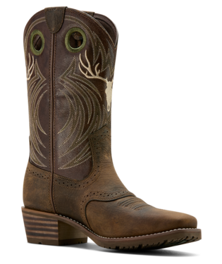 Men' s Ariat Hybrid Rough Stock Antler Cowboy Boot