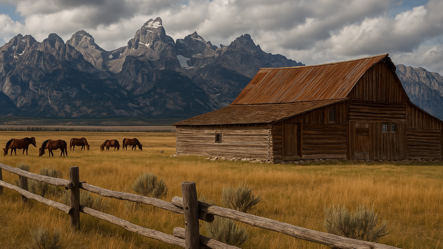 make the barn look a litte bigger and more rugged also the horses bigger