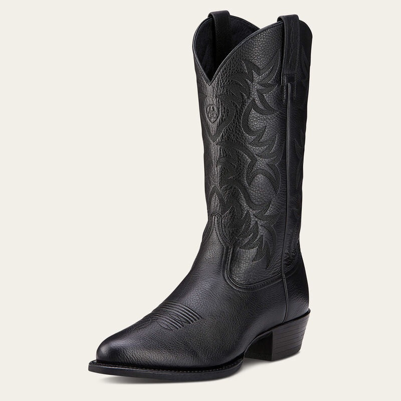 Heritage R Toe Western Boot Black