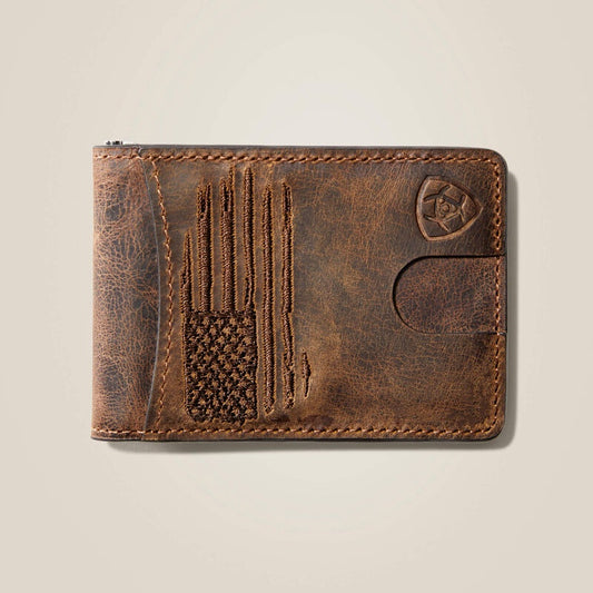 Money Clip USA Flag Shield Logo Wallet
