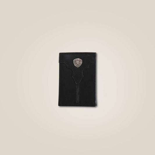 *Black Tri Fold Wallet With Logo