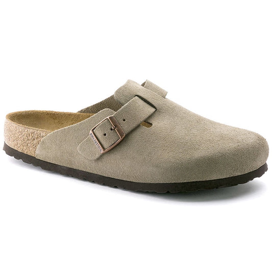 Birkenstock Boston Suede W/Soft Footbed (Taupe)