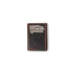 American Flag Trifold Brown Wallet
