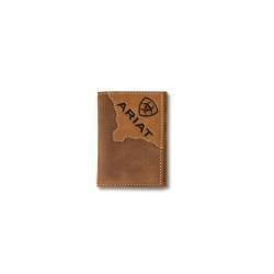 Trifold Slim Fit Two Tone Med Brown Wallet